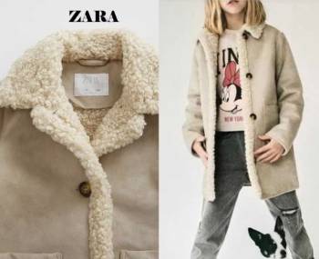 ZARA пальто под овчину р .164 для девочки