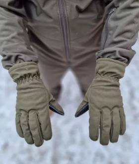Розпродаж! Тактичні зимові перчатки рукавиці Софтшелл Soft Shell Олива